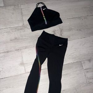 Nike DRI FIT ONE RAINBOW LADDER 2 piece set  NWOT